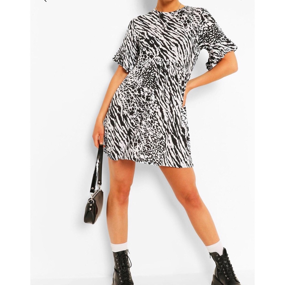Animal Print Smock Dress